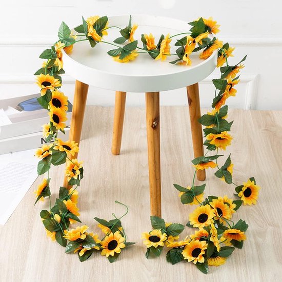 Künstliche Sonnenblumengirlande Seidenblumen 2 Stück 2,3 M