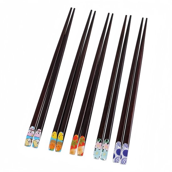 5 Paar Essstäbchen Kreativ Für Hotel, Zuhause Und Sushi Zubereitung Holz 23 Cm Farbe Wie Abgebildet