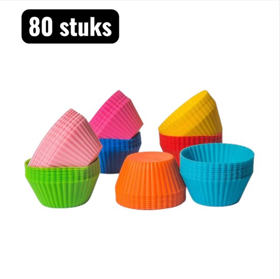 80 Teiliges Set Backformen Silikon Muffinformen (7 Cm) Ofen , Gefrier Und Mikrowellengeeignet Quicheform Für Törtchen, Muffins Und Schokolade Ver