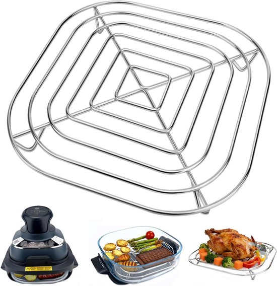 Dampfkorb Aus Edelstahl Passend Für Ninja Crispi Airfryer 20 X 20 Cm Grillrost Zubehör Für Airfryer Dampfeinsatz Spülmaschinenfest Silber