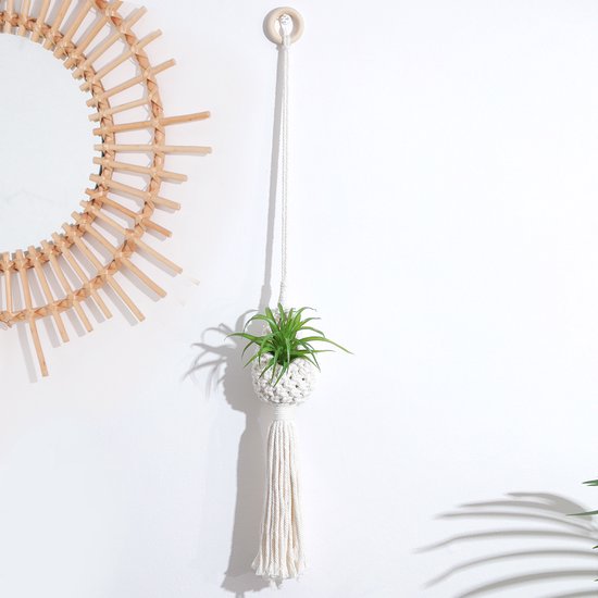 Ananasförmiger Hängekorb Handgefertigter Pflanzenhalter Aus Baumwolle Für Garten, Wohnzimmer Oder Balkon (10 Cm)