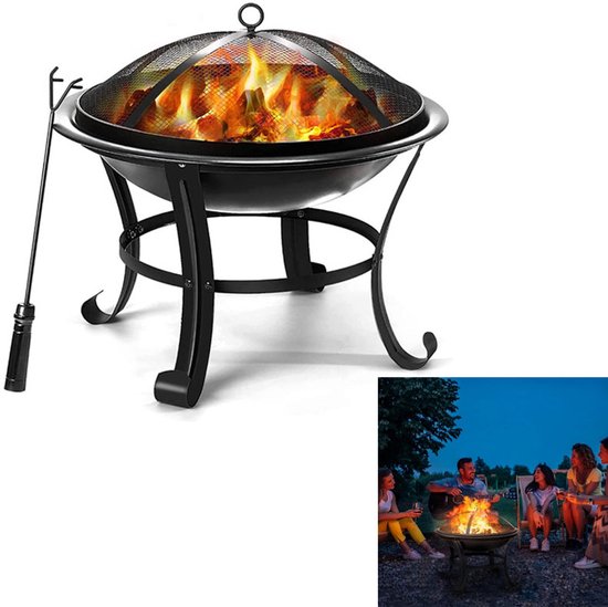 Gartenkamin Ofen Holzofen Wärmer Feuerkorb Maße: 56 X 56 X 47 Cm Für Lagerfeuer, Holzöfen Im Garten, Außenheizung Auf Dem Campingplatz, Picknick