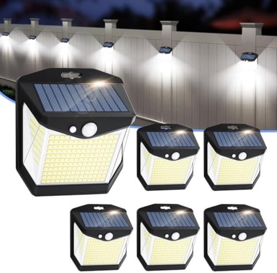 6er Set Solarbetriebene Außenleuchten Mit Bewegungsmelder