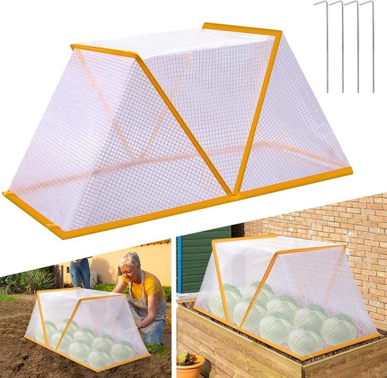 49 × 38 × 22 Cm Faltbares Pflanzenschutzzelt Kälteschutzabdeckung Für Pflanzen Gartengerät Zum Schutz Von Gemüse, Obst Und Blumen Vor Kleintieren