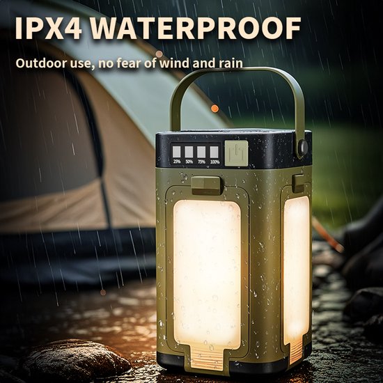 Zeltlampe Campinglampe Powerbank Solarenergie Grün