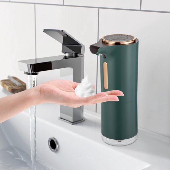 Wiederaufladbarer Elektrischer Seifenspender Mit Infrarotsensor Für Küche Und Dusche, 10,15 X 7,44 X 19,7 Cm, Grün, Fassungsvermögen Der Seifenfl