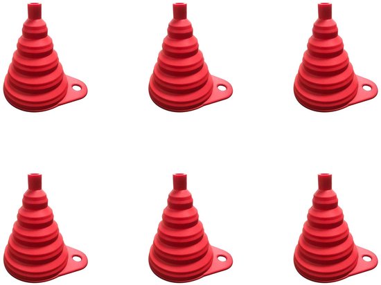 6 Teiliger Silikontrichter Faltbarer Teleskoptrichter Küchentrichter Öl Und Wassertrichter Haushaltsartikel Küchenzubehör Mit Haken 7,7 X 6,8 Cm