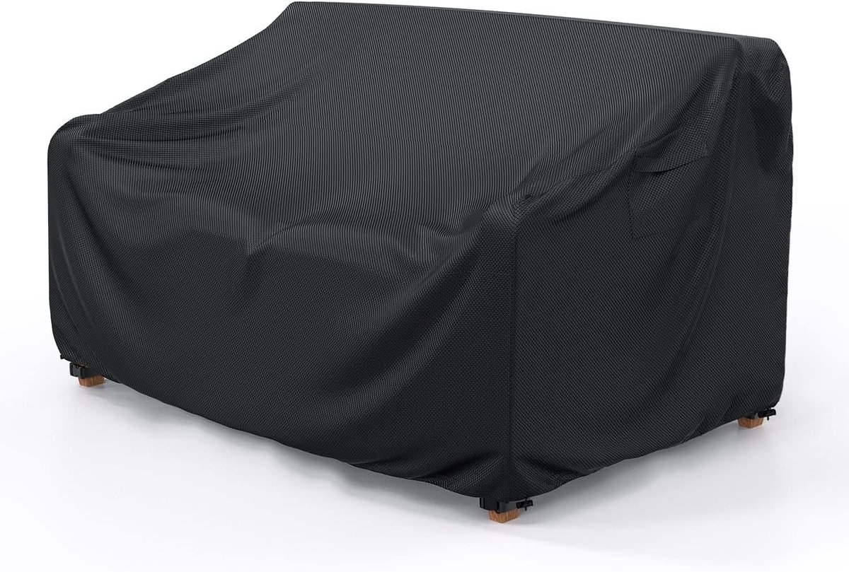Schutzhülle Für 2-sitzer-gartenbank – 100 % Wasserdicht – Liegestuhlbezug 264 X 102 X 89 Cm – Strapazierfähig – Schwarz