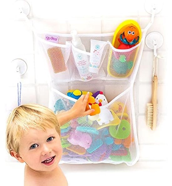 Spielzeug Organizer Fürs Badezimmer Duschablage Aus Netzgewebe (35,5 X 45 Cm) Saugnäpfe Aufbewahrungsregal Für Spielzeug Aus Netzgewebe Badezimme