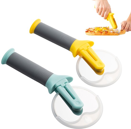 2 Teiliger Pizzaschneider, Vertikaler Pizzaschneider Aus Metall Vertikaler Teigschaber Mit Ergonomischem, Rutschfestem Griff, Pizzateigroller, Kü