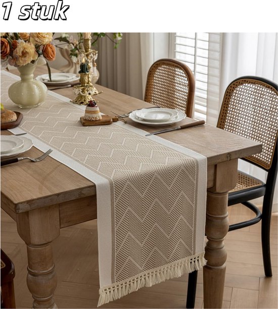 1 Stück Tischläufer/tischdecke Skandinavischer Minimalismus Wasserfest Geknotete, Durchbrochene Fransen Für Wohnzimmer, Ess Und Couchtisch 35 X 1