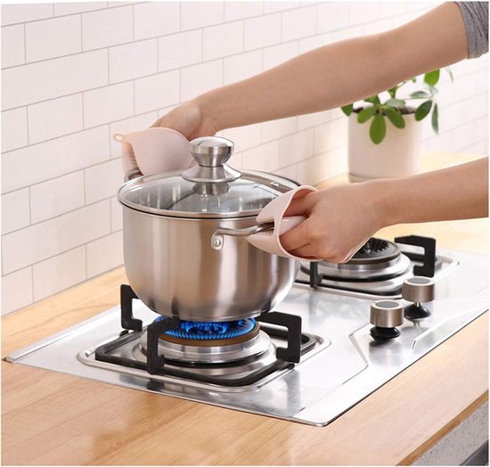 Ofenhandschuhe Verdickte Silikon Topflappen / Mini Ofenhandschuhe Hitzebeständige Griffschutzhandschuhe Zum Backen, Kochen Und Grillen (aprikose)