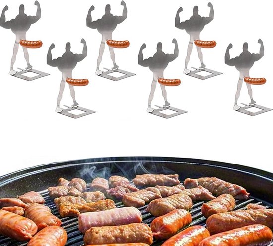 6 Teiliger Hot Dog Halter Robuster Grillrost Lustiger Grill Stehender Grillrost Tragbar Tragbarer Hot Dog Grill Grillzubehör Für Picknicks, Campi