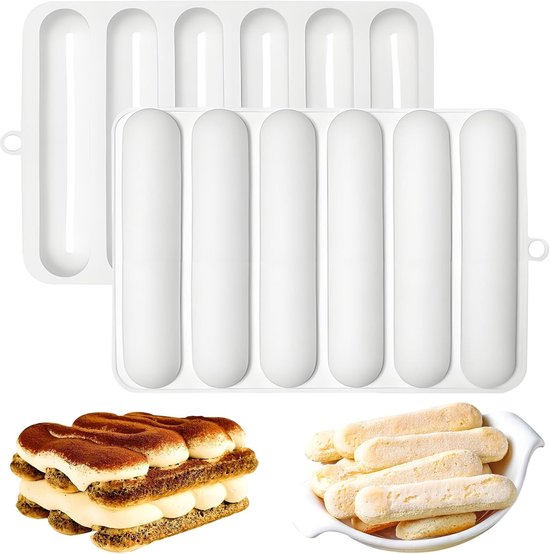 Silikon Backform 2 Teilig Riegelform 6 Tassen Antihaft Backform Backformen Wiederverwendbar, Bpa Frei Backform Für Hot Dog Brötchen Silikon Eclai
