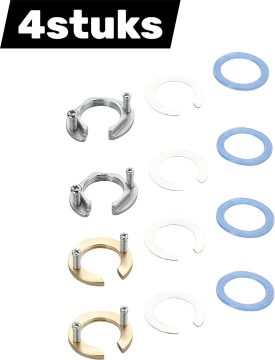 4 Teiliges Set Mit Sicherungsmuttern Befestigungsmuttern Für Küchenarmaturen Für Küchen , Badezimmer , Warm Und Kaltwasserarmaturen, Montagewerkz