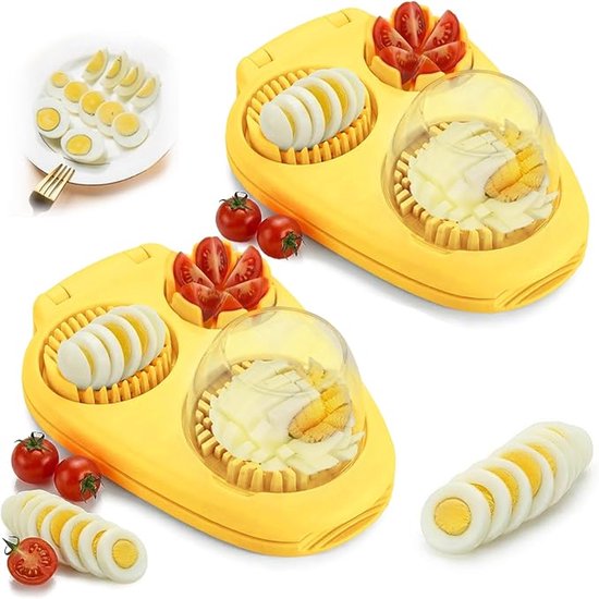 3 In 1 Eierschneider Aus Edelstahl 2 Teilig 3 Schneidemodi Spülmaschinenfest Eierschneider Champignonschneider Multifunktional Für Gekochte Eier,