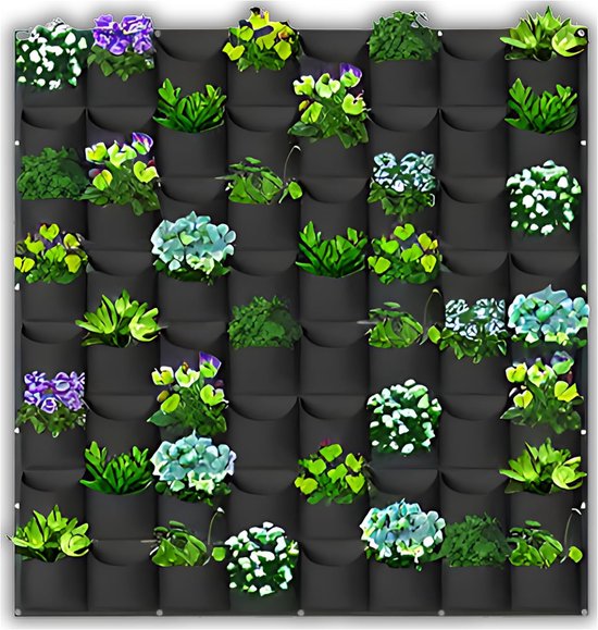 Vertikaler Wandpflanzkasten Hängebeutel Für Den Anbau Filzpflanzkasten Für Erdbeeren 64 Fächer 100 X 100 Cm Kräuter Und Blumen