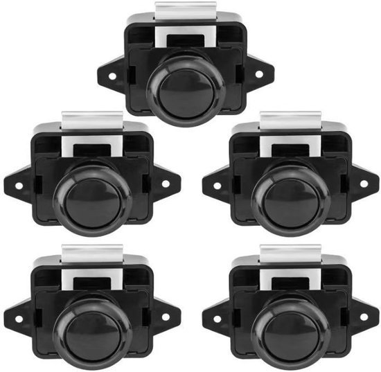 5 Teiliges Druckknopfschloss Set Türschloss Schlösser Druckknopfschloss Für Schranktüren Druckknopfschloss Für Möbel Schwarz Kunststoff