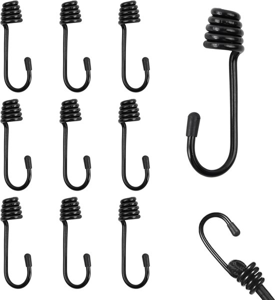 10er Pack Spiralhaken Gummiseilhaken Spanngurthaken Kunststoffbeschichtete Metallhaken Spiral Gummiseilhaken Spreizhaken Für Outdoor Und Camping