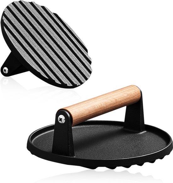 Hamburger & Fleischpresse Gewicht Gusseisen Hitzebeständig Grillzubehör Grillen Smash Burger Werkzeuge Hamburgerpresse Extra Schwer