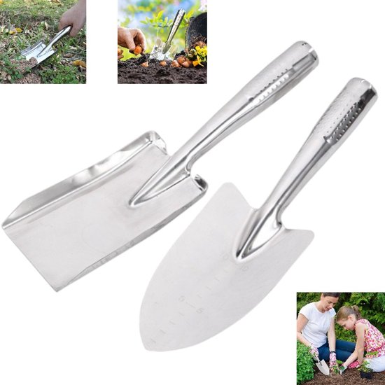2 Gartenkellen Handkellen Gartenkelle Aus Edelstahl Gartenspaten Kleine Gartenwerkzeuge Garten Und Pflanzwerkzeuge Zum Jäten, Umpflanzen Und Grab