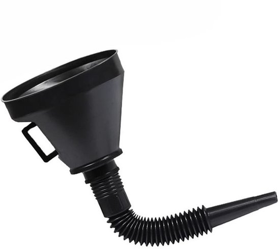 2 Stück Trichter Mit Flexiblem Ausguss Und Filter Ø 150 Mm Schwarz Kunststoff