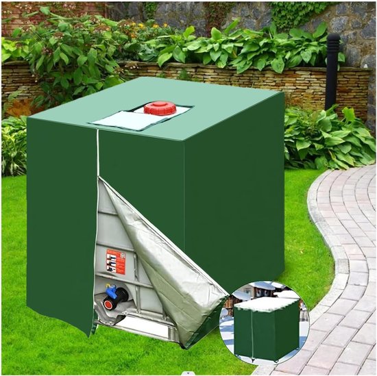 Abdeckung Für Einen 1000 Liter Wassertank, Für Ibc Regenwassertanks, Uv Beständig, 116 X 100 X 120 Cm, Grün.