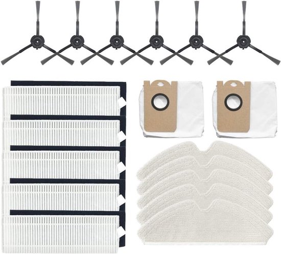 18 Teiliges Set Seitenbürstenmopps Mit Hepa Filter Und Staubbeutel, Passend Für Den Saugroboter M7 Pro