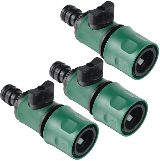 Dailygoods 3 Teiliges Gartenschlauchkupplungsset, Schlauchkupplung Mit Steuerventil, 16 Mm Wasserschlauch, Schnellkupplung, Gartenschlauch, Abspe