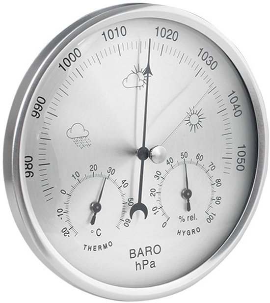 Multifunktions Wetterstation 3 In 1 Mit Zifferblatt, Barometer, Thermometer Und Hygrometer, Durchmesser 130 Mm, Anzeige Von Luftdruck, Temperatur