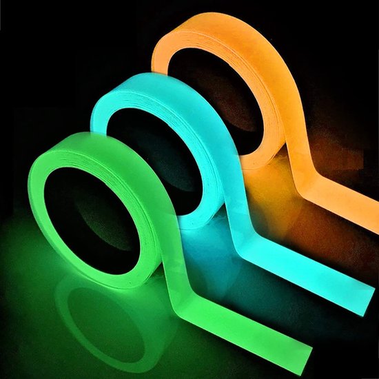 3er Pack Fluoreszierendes Klebeband 10 Mm Selbstklebendes, Wasserfestes Leuchtband Warnband, Phosphoreszierendes Klebeband Für Sicherheitssignale