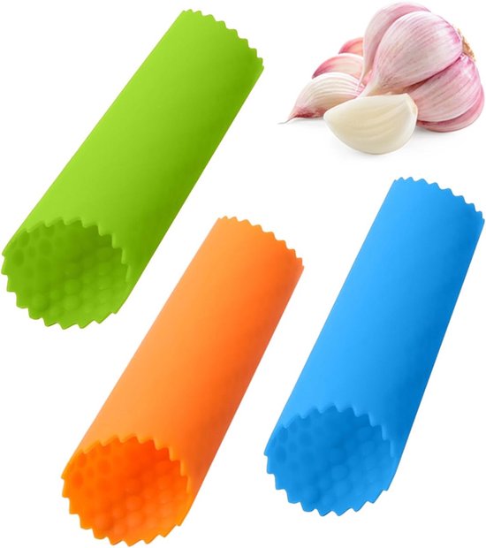 Knoblauchschäler Aus Silikon Knoblauchroller Einfache Und Küchenhelfer (blau Grün Orange)