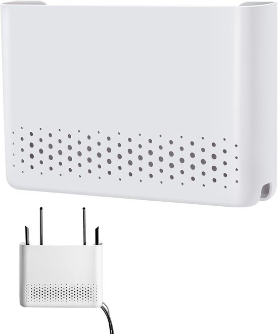 Routerschrank Routerbox Wlan Router Aufbewahrungsbox Wandorganizer Wlan Schrank Tv Kabelversteck 25,6 X 17 X 5,6 Cm Weiß