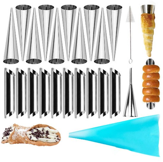 23 Teiliges Set Eiswaffel Und Croissantformen Mit Reinigungsbürsten Kleine Eiswaffeln Eiswaffelformen Backzubehör Wiederverwendbar Küchenutensili