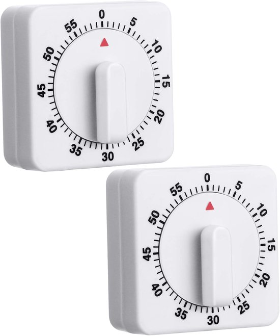 2 Mechanische Küchentimer: 60 Minuten Countdown Timer Mit Lautem Signalton, Mini Uhr Für Kochen, Hausaufgaben Und Sport.