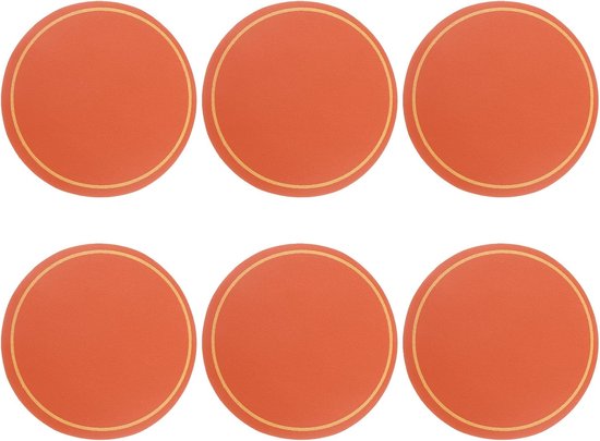 6 Runde Leder Couchtisch Hänge Geschenke Heimdekoration (4 Zoll, Orange)