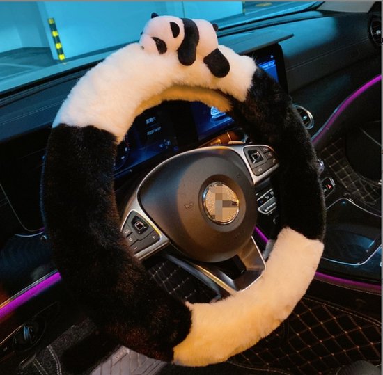 Passend Für: 38 Cm Lenkradbezug Alle Autos Niedlicher Panda Winterlicher, Flauschiger Lenkradbezug Für Mädchen