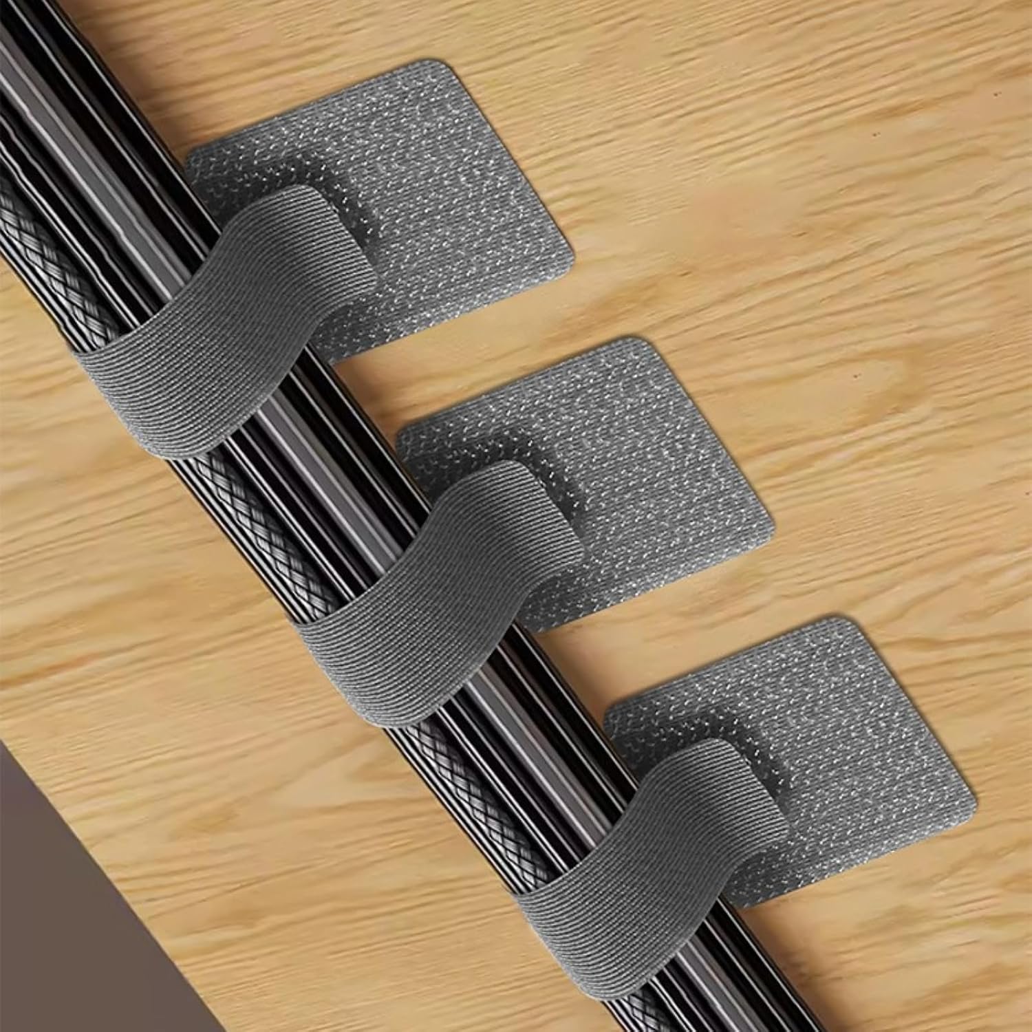 10-teiliges Set Klett-kabelbinder – Selbstklebende Klett-kabelkanäle – Kabelorganisatoren Mit Selbstklebender Rückseite – Kabelclips