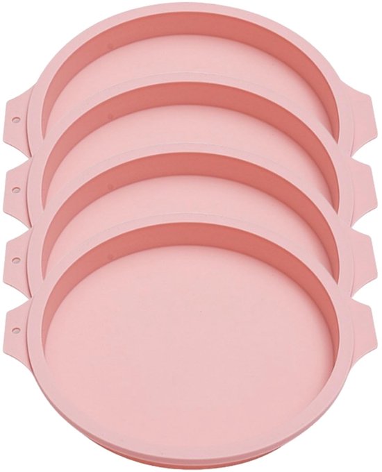 Dailygoods 4 Silikon Backformen, Schichtkuchenformen, Runde Silikon Kuchenform 20 Cm, Schnelllösbare Silikon Kuchenform, Wiederverwendbare Siliko