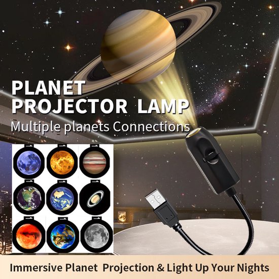 Sternennachtlicht, Mondlicht, Led-nachtlicht Fürs Schlafzimmer, Usb-projektorlampe, Universelle Hintergrundbeleuchtung, 9 Muster Verfügbar.