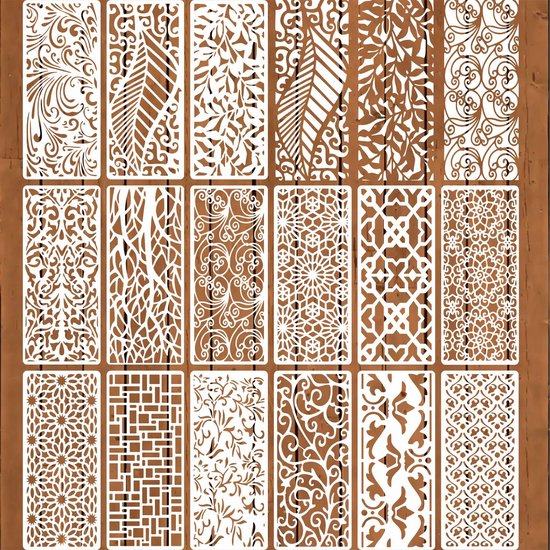 Set Mit 15 Bordürenschablonen, Zum Malen, Möbelbau, Tortendekoration, Strukturzeichnen, Diy Wanddekorationen Aus Holz Usw.