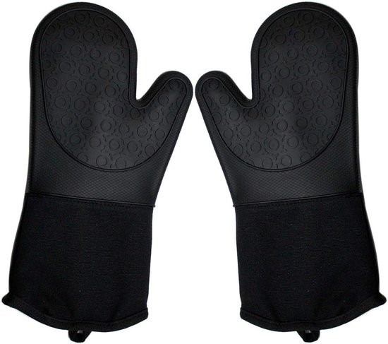 2 Stück Professionelle Silikon Ofenhandschuhe Ellbogenlänge Gepolstert Und Hitzebeständig 36 Cm (14,2 Zoll), Zum Backen Und Kochen In Der Küche