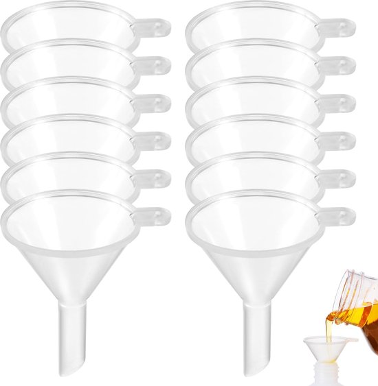 12 Mini Trichter Küchentrichter Transparenter Kunststofftrichter Kleiner Trichter Kosmetiktrichter Abfüllhilfe Für Küche, Labor, Sandmalerei, Par
