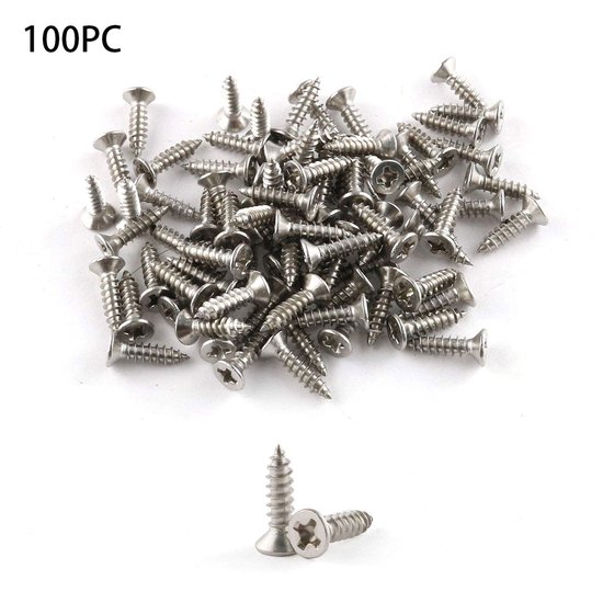 100 Edelstahlschrauben 0,4 X 2 Cm Senk Und Kreuzschlitzschrauben Schrauben Für Tischbeine Rundkopfschrauben Für Holzbefestigungen Und Die Montage