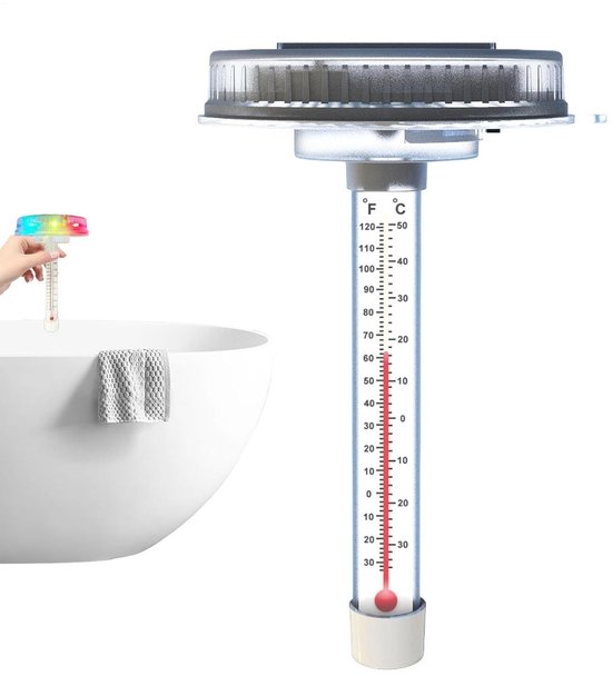 Poolthermometer Unzerbrechliches Messgerät Schwimmendes Temperaturmessgerät Mit Farbiger Led Beleuchtung Für Pools Für Dusche, Badewanne, Teich,