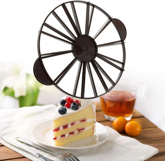 Kuchenteiler Verstellbar Teilt 10 Oder 12 Kuchenstücke Für Runde Kuchen Und Partys Backzubehör (braun)