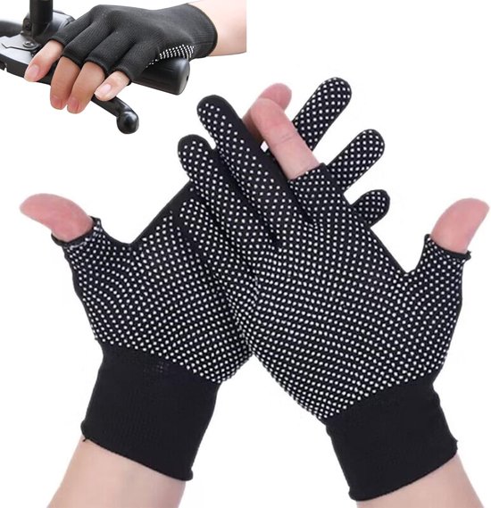 Universelle Arbeitshandschuhe Leichtes Halbfingermodell Sicherer Griff, Bewegungsfreiheit Maschinenwaschbar Unisex Für Radfahren, Fitnessstudios
