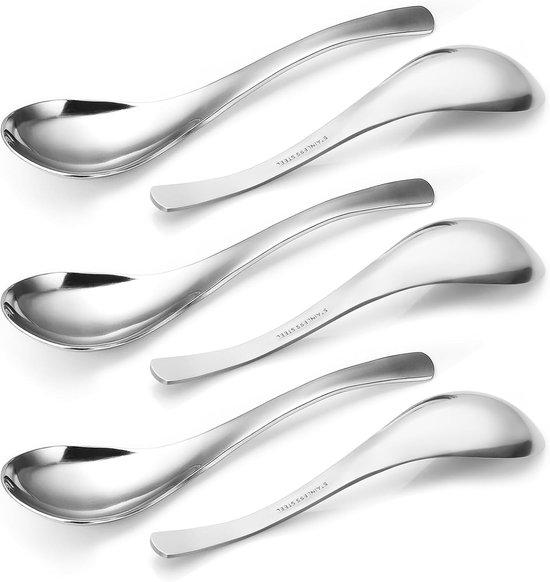 Dicke, Schwere Suppenlöffel, Hochwertige Edelstahl Suppenlöffel, 6er Set