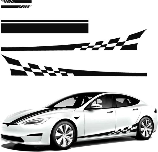 Teile Von Seitenaufklebern Rückspiegelaufklebern Motorhaubenaufklebern Motorsportaufklebern Streifen Karosseriegrafiken Sportliches Dekoraufklebe