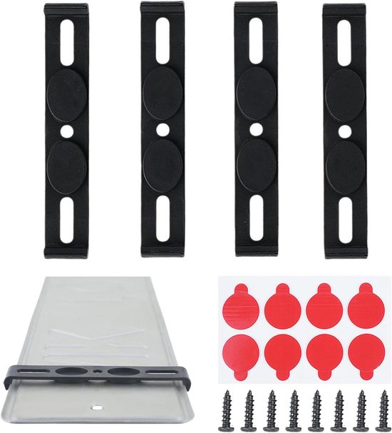 Rahmenloses Nummernschildhalter Set, 4 Teilig, Schwarze Anti Fall Halterung Für Autos, Für Vorne Und Hinten, Personalisierte Nummernschildhalteru